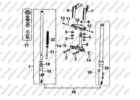 MONDIAL 150 KN ON SOL AMORTISOR KOMPLE
