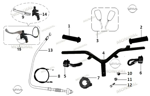 MONDIAL WING 50 ARKA FREN LEVYESI KOMPLE