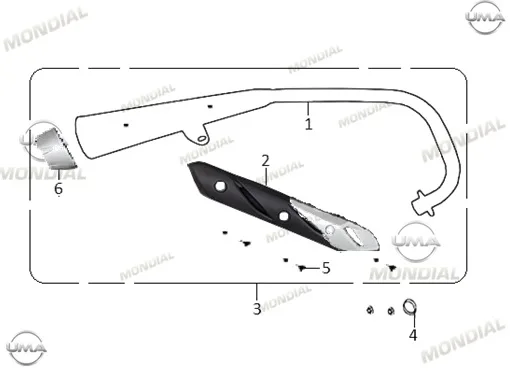MONDIAL 150 MH DRIFT EGZOZ KOMPLE (SIYAH)