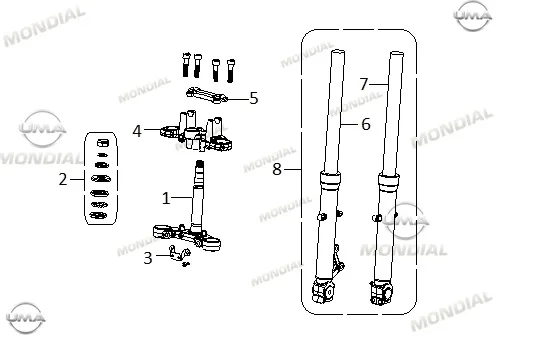 MONDIAL BUCANNER 250I ON SOL AMORTISOR KOMPLE (SIYAH)
