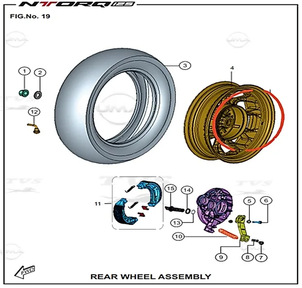 TVS NTORQ 125 (E5) ARKA FREN CEKME LEVYESI