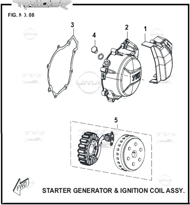 TVS RAIDER 125 (E5) ALTERNATOR KOMPLE