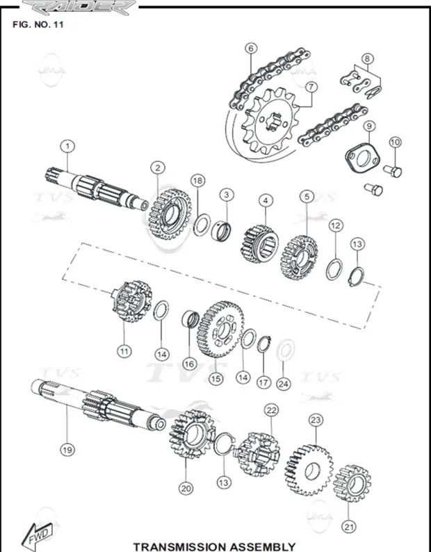 TVS RAIDER 125 (E5) ZINCIR (126L)