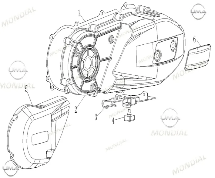MONDIAL EXON 125  KRANK KUTUSU SOL KAPAK