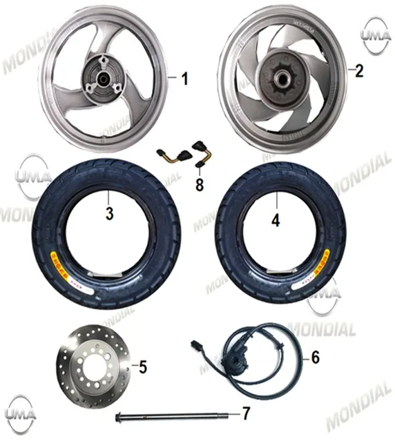 MONDIAL EXON 125  ARKA JANT - CELIK (2.50X10") (SYH)(KRMZ)