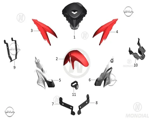 MONDIAL DRIFT L 125 FAR MUHAFAZASI SAG (KIRMIZI)