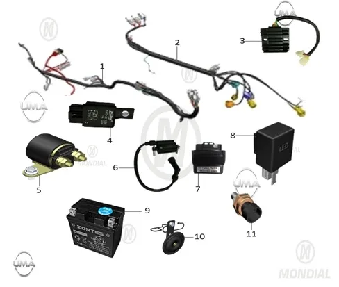 MONDIAL DRIFT L 125 ELEKTRIK TESISATI KOMPLE (E5)