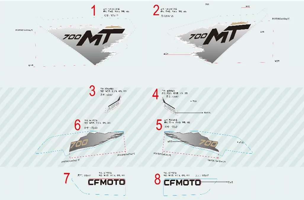 CF MOTO 700 MT ETIKET SETI (BEYAZ)
