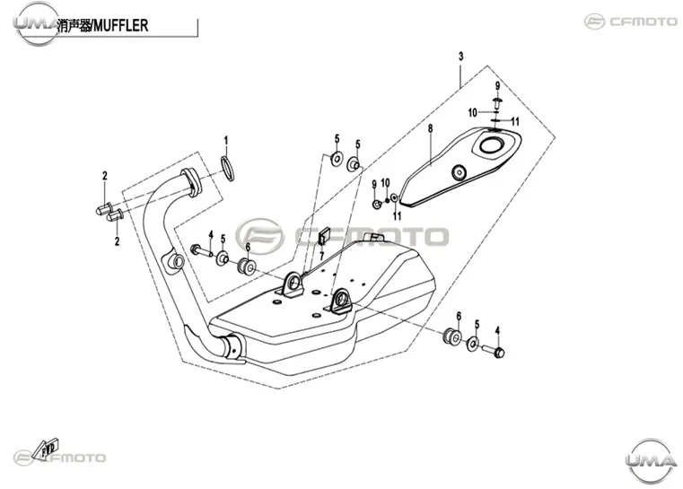 CF MOTO 250NK EGZOZ KOMPLE