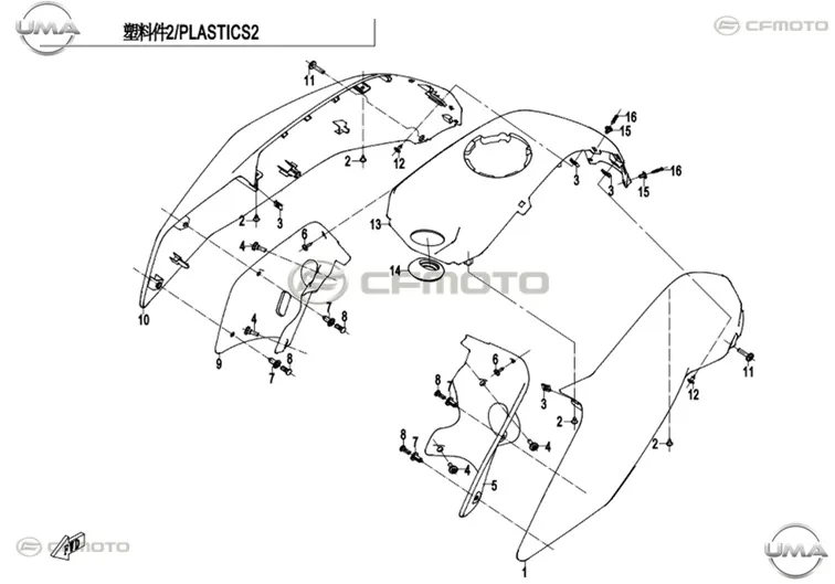 CF MOTO 250NK BENZIN DEPOSU SAG PLASTIK KAPAK (GRI)