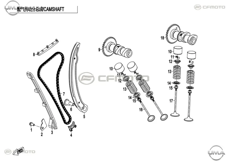 CF MOTO 250NK EKSANTRIK ZINCIR GERGISI UST