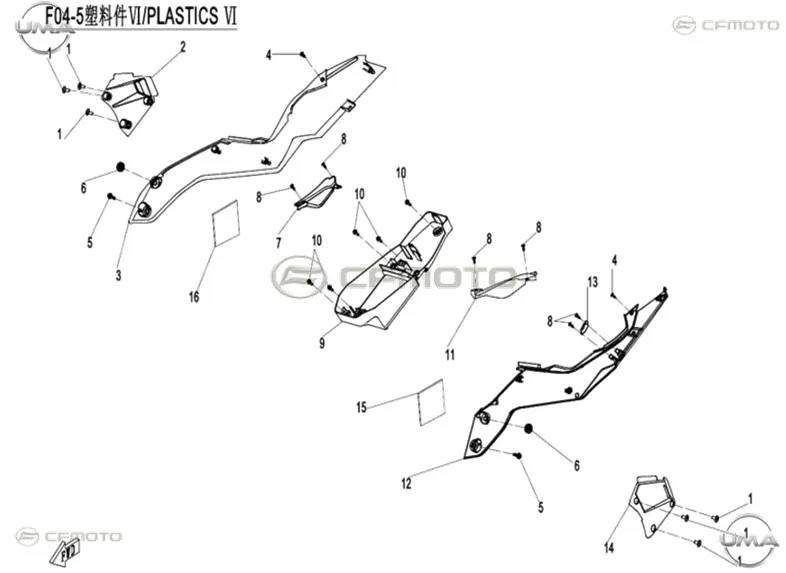 CF MOTO 250SR SELE ALTI YAN KARENAJ SOL (MAT SIYAH)
