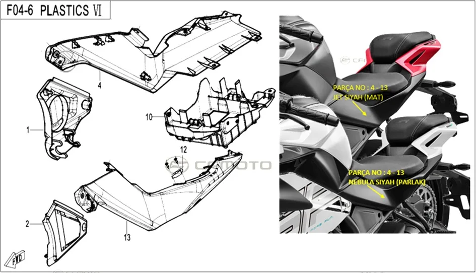 CF MOTO 250SR SELE KILIT BRAKETI