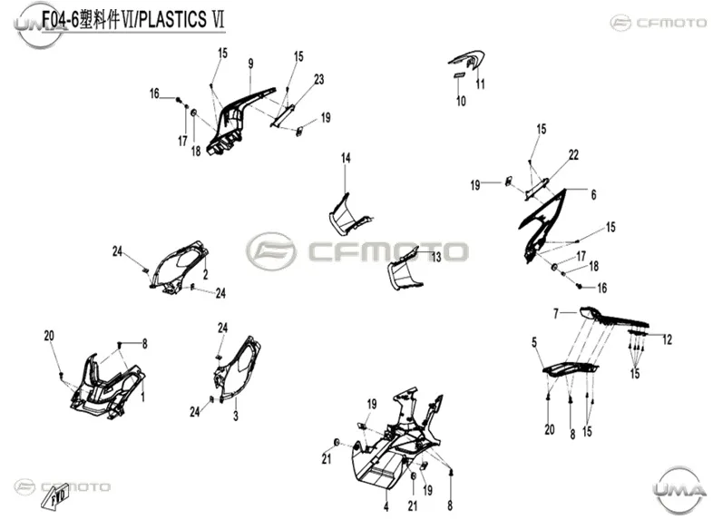 CF MOTO 250SR SELE ALTI YAN KARENAJ SOL ARKA (BEYAZ)