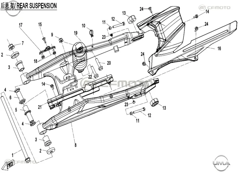 CF MOTO 250SR ARKA SALINCAK