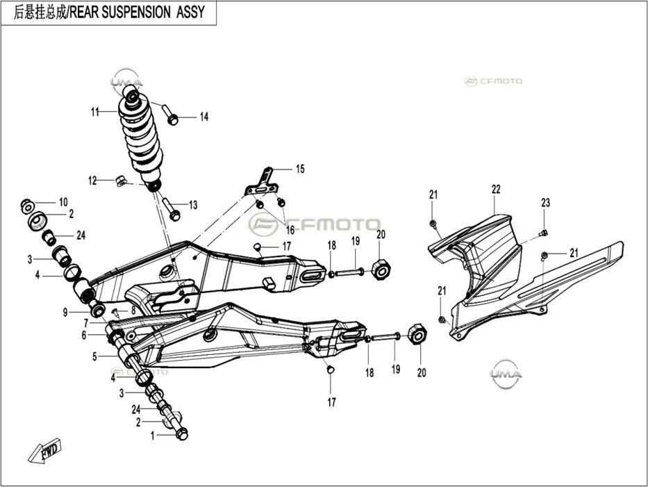 CF MOTO 250SR ZINCIR UST MUHAFAZA