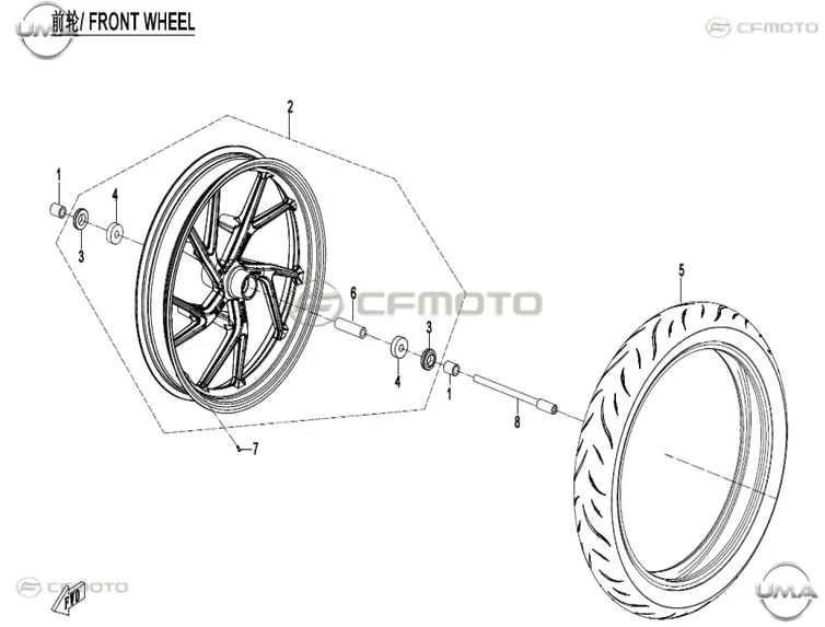 CF MOTO 250SR ON JANT - CELIK (3.50X17") (MAT SIYAH)