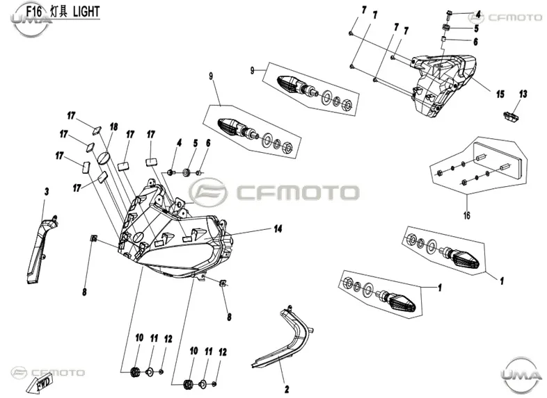 CF MOTO 250SR ON POZISYON LAMBASI SOL