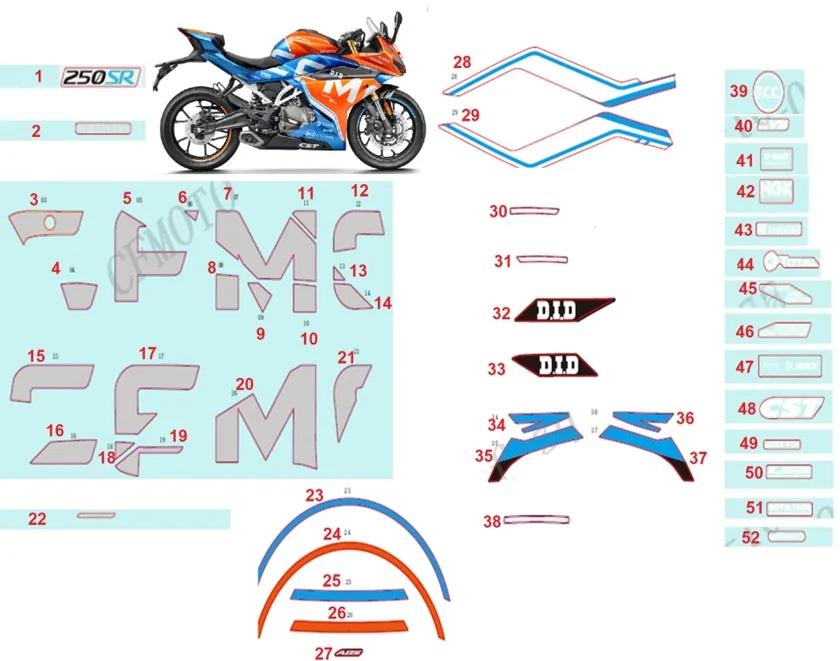 CF MOTO 250SR ETIKET (BOSCH)