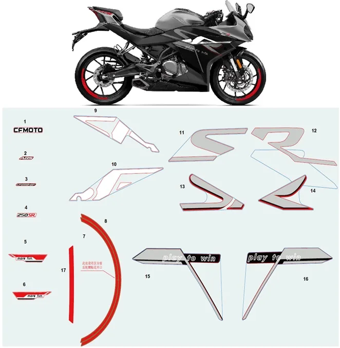 CF MOTO 250SR ETIKET (SOL ON PANEL 1)
