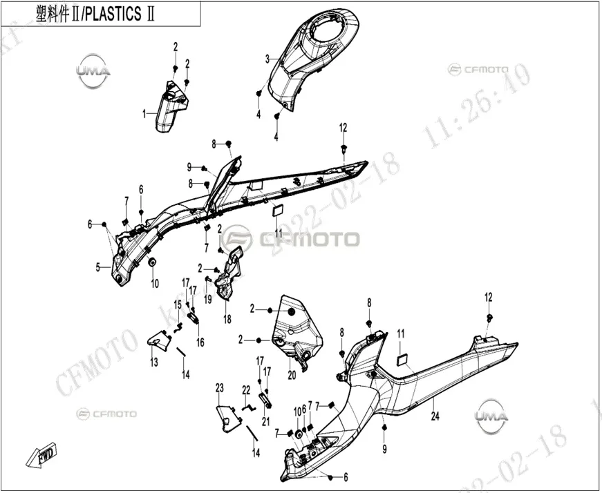 CF MOTO 450SR KONTAK PLASTIGI