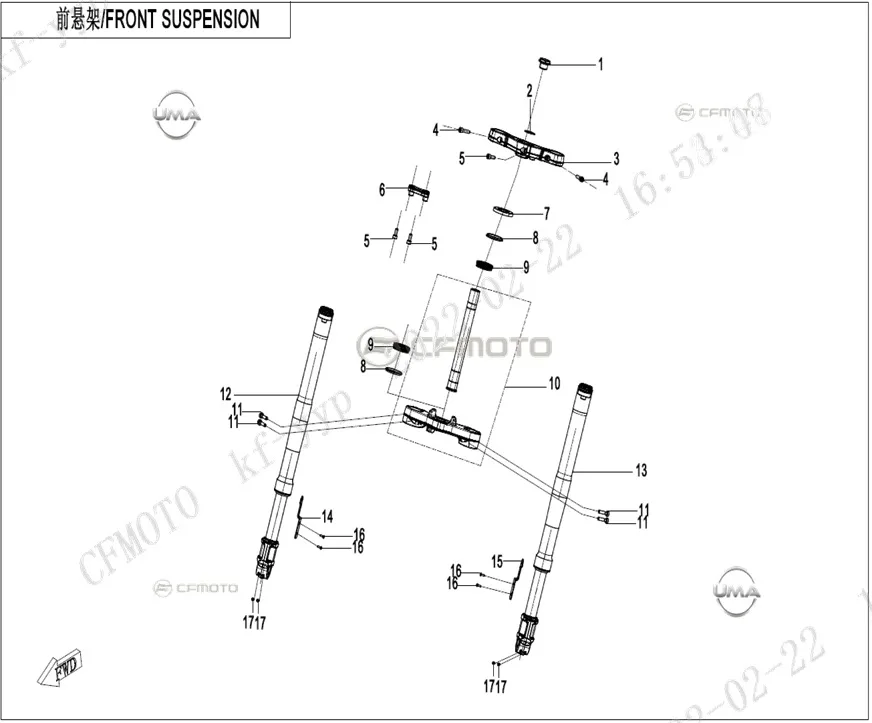 CF MOTO 450SR ON CAMURLUK BRAKETI SOL