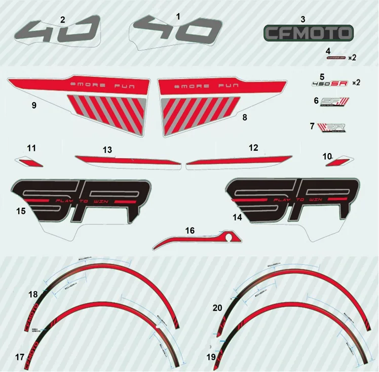 CF MOTO 450SR ETIKET (ON PNL SOL-SR PLAY TO WIN)(KRMZ)