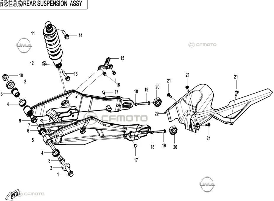 CF MOTO 250CL-X ARKA SALINCAK