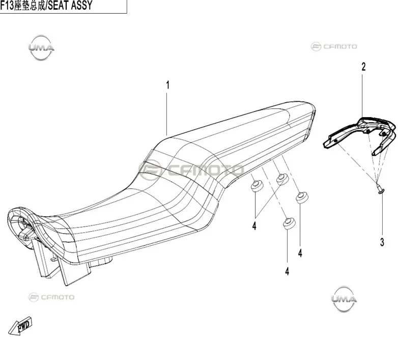 CF MOTO 250CL-X SELE ALTI ARKA KARENAJ