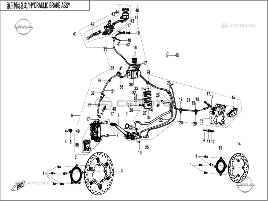 CF MOTO 450CL-C ARKA FREN PEDALI