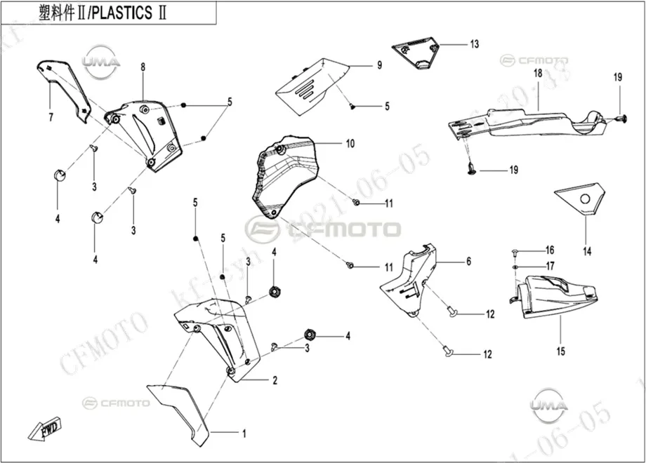 CF MOTO 700CL-X SPORT RADYATOR ARKA KAPAK SAG