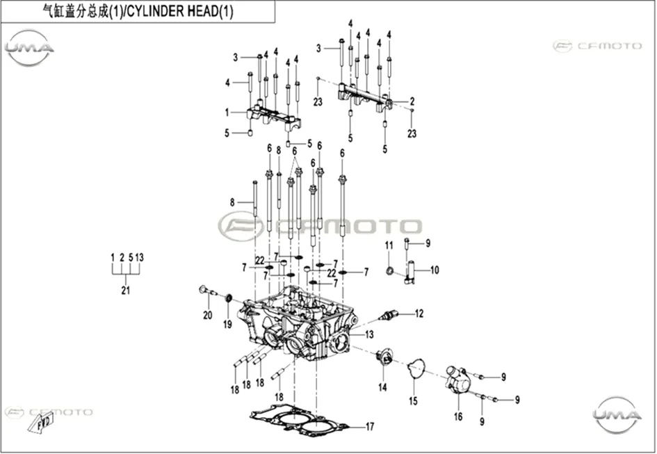 CF MOTO 450MT SILINDIR KAPAGI (KULBUTOR KEPLI) (GRI)