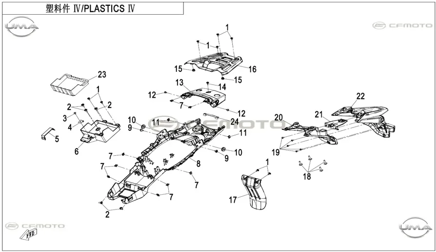 CF MOTO 450MT ARKA PORT BAGAJ PLASTIGI