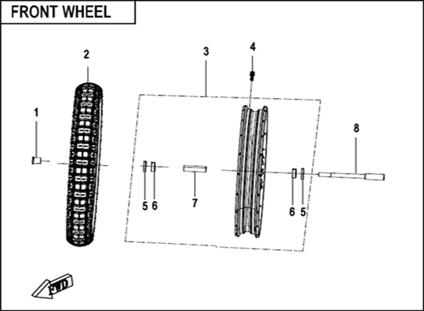 CF MOTO 450MT ON JANT KOMPLE-TEL (2.15X21'')(SIYAH)