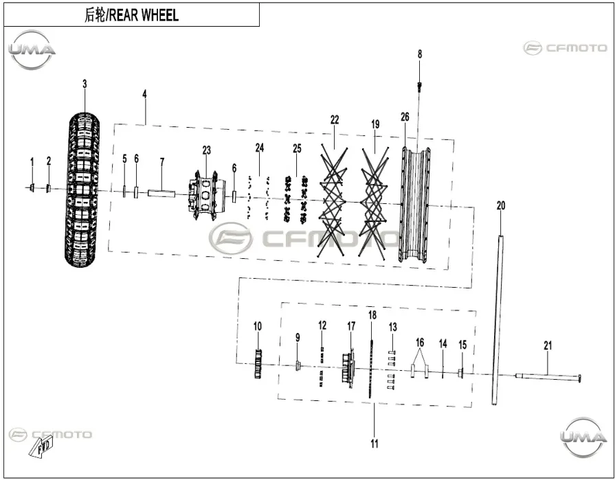 CF MOTO 450MT TEKER MONTAJ AKSAMIARKA