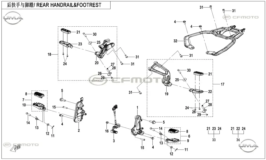 CF MOTO 450MT ON BASAMAK KOMPLE SOL
