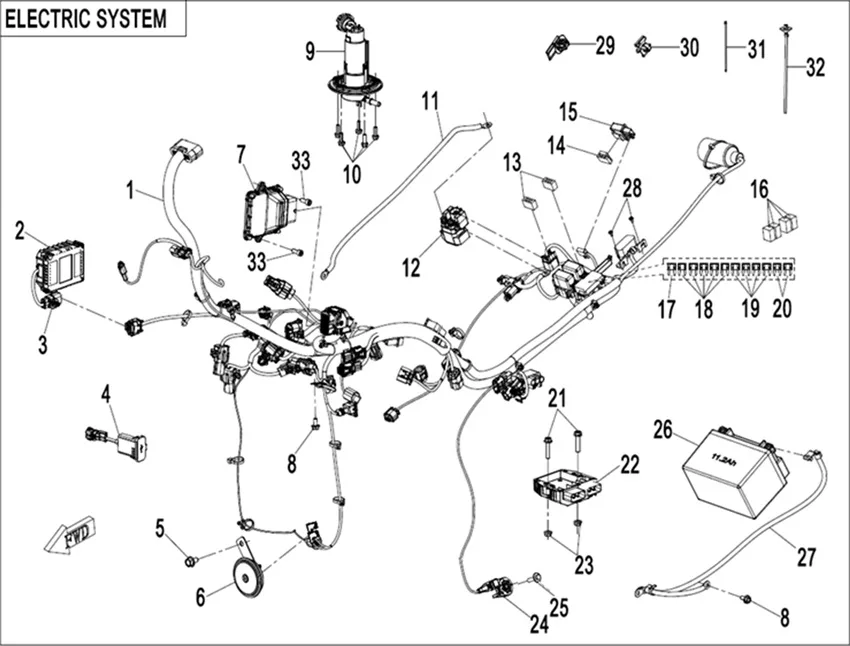 CF MOTO 450MT ELEKTRIK TESISATI KOMPLE