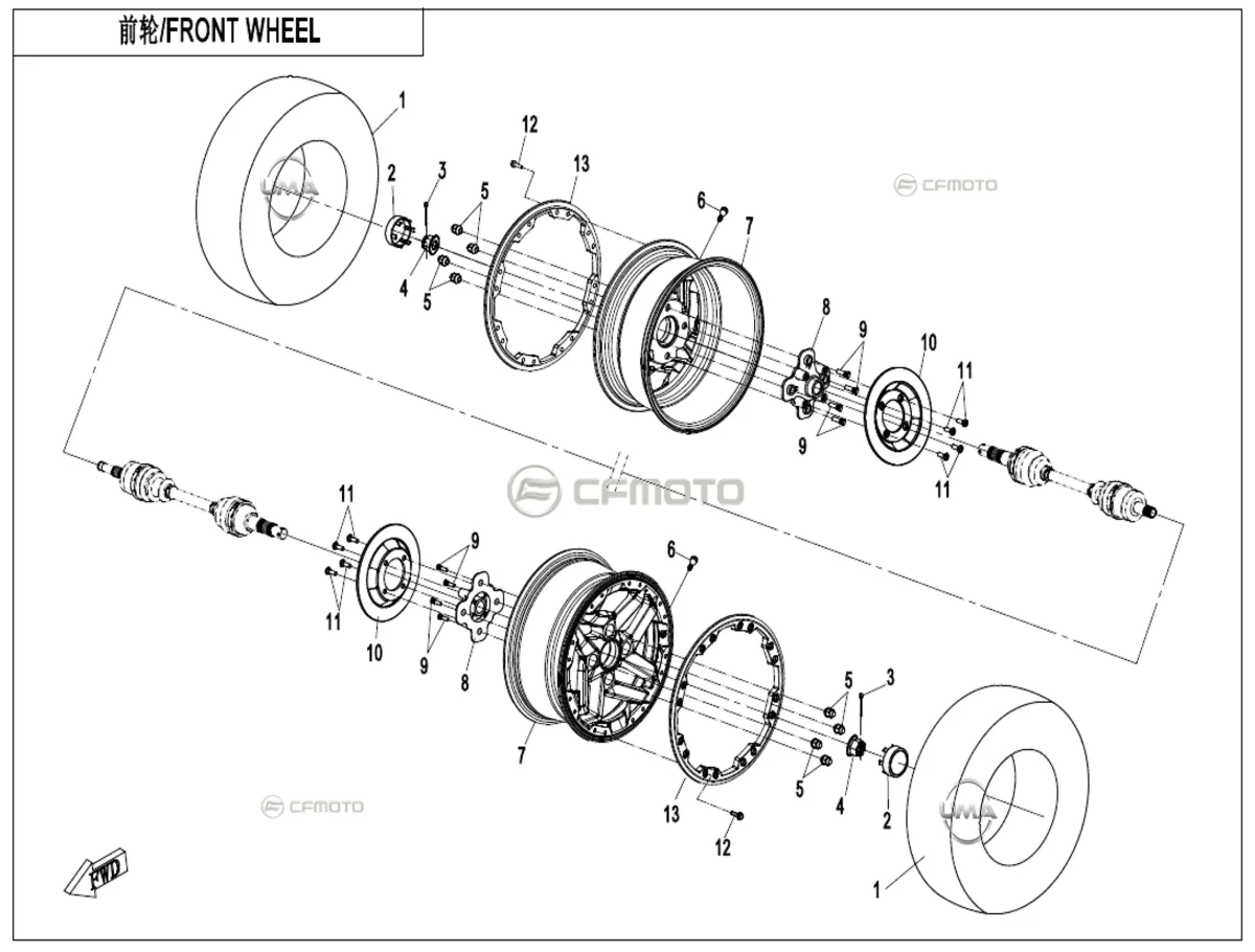 CF MOTO CFORCE 850 HIGH TEKER DEKOR KAPAGI (KIRMIZI)