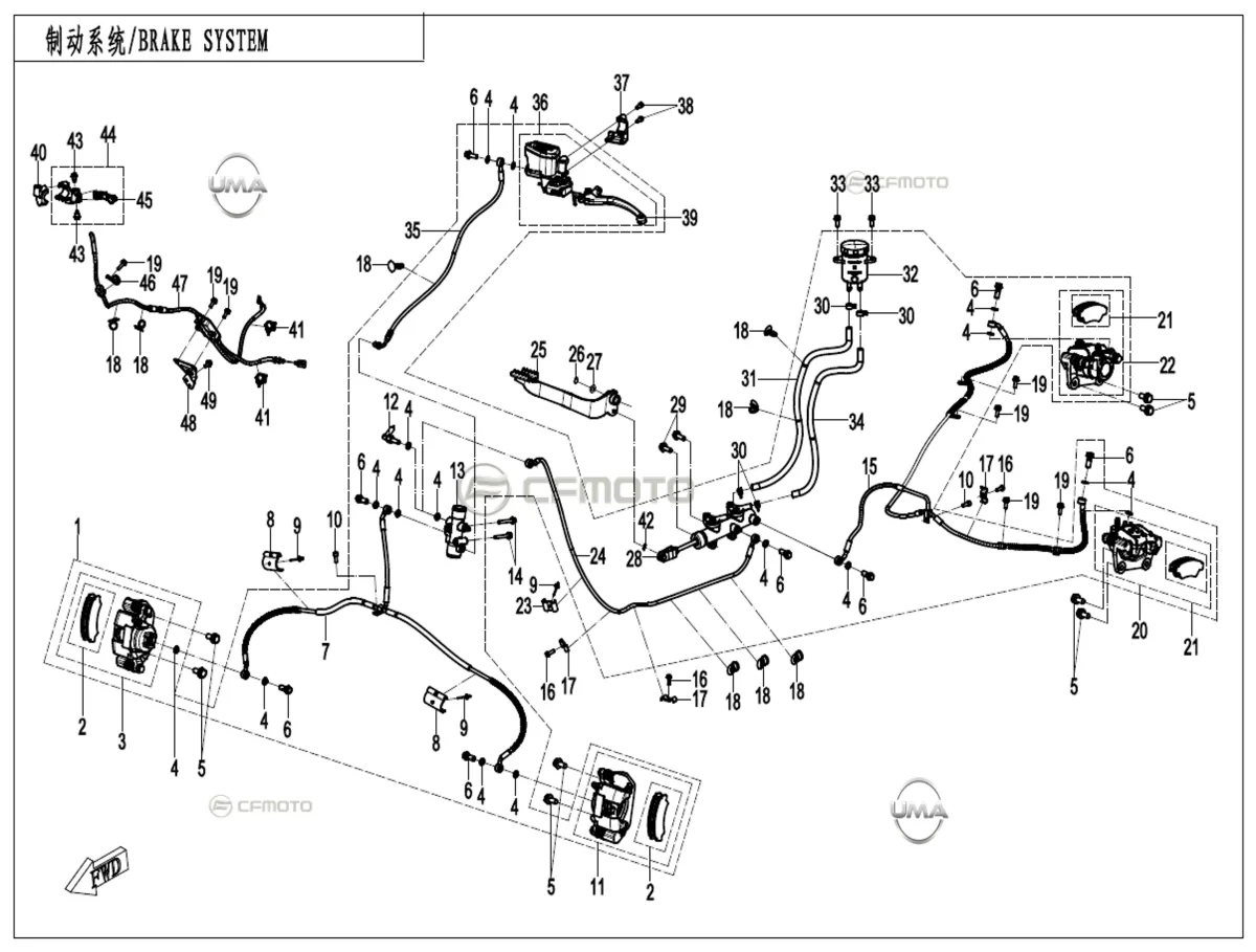 CF MOTO CFORCE 850 HIGH ARKA FREN DISK BALATASI