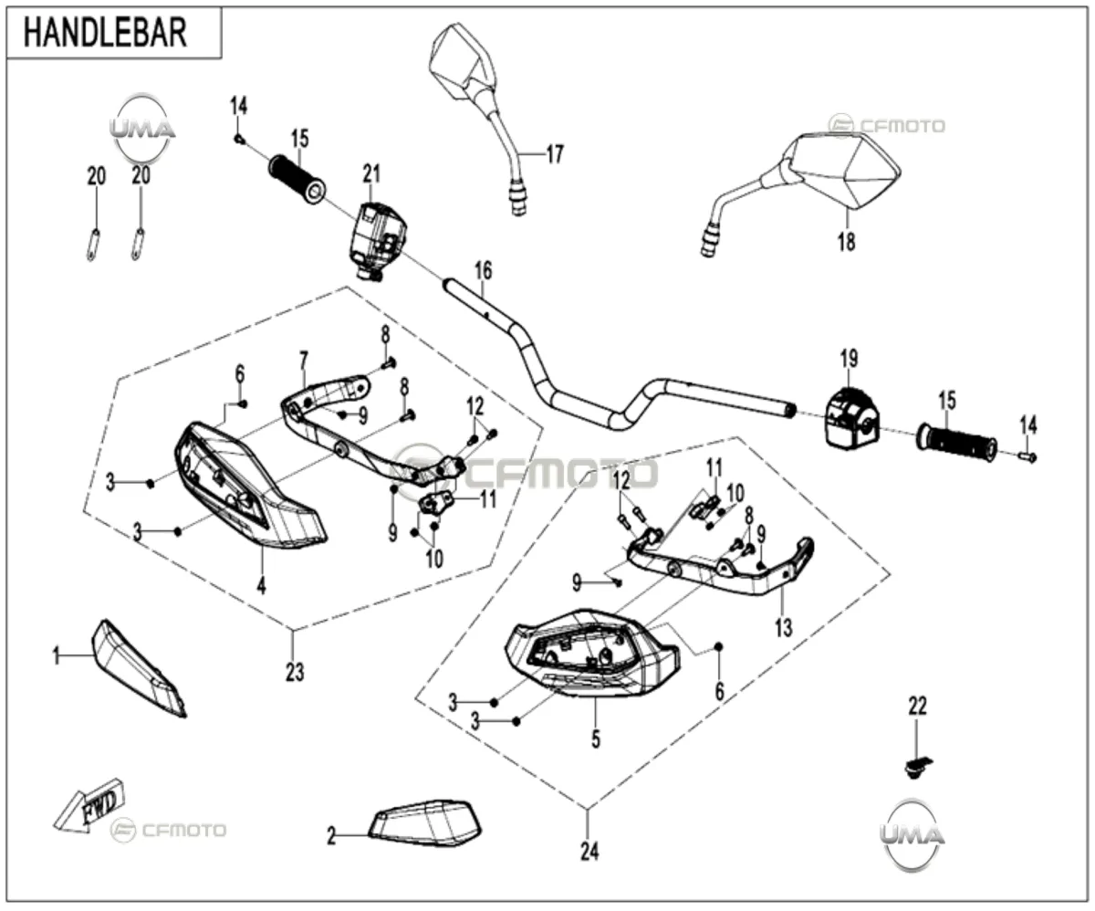 CF MOTO CFORCE 850 HIGH SAG ELCIK RUZGARLIGI DEKOR KAPAK