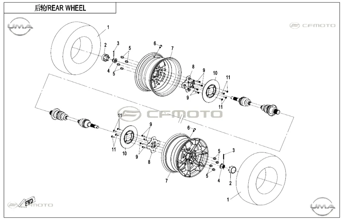 CF MOTO CFORCE 850 HIGH ARKA FREN DISKI