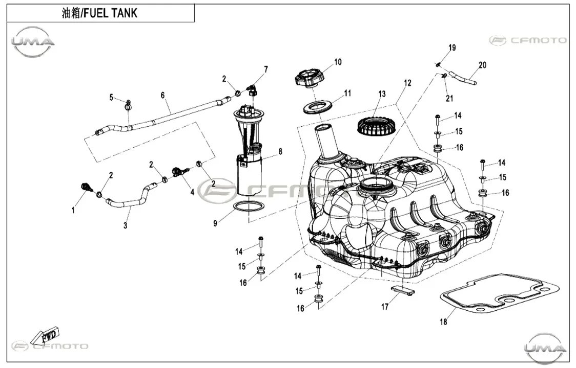 CF MOTO CFORCE 850 HIGH BENZIN DEPO KAPAK LASTIGI
