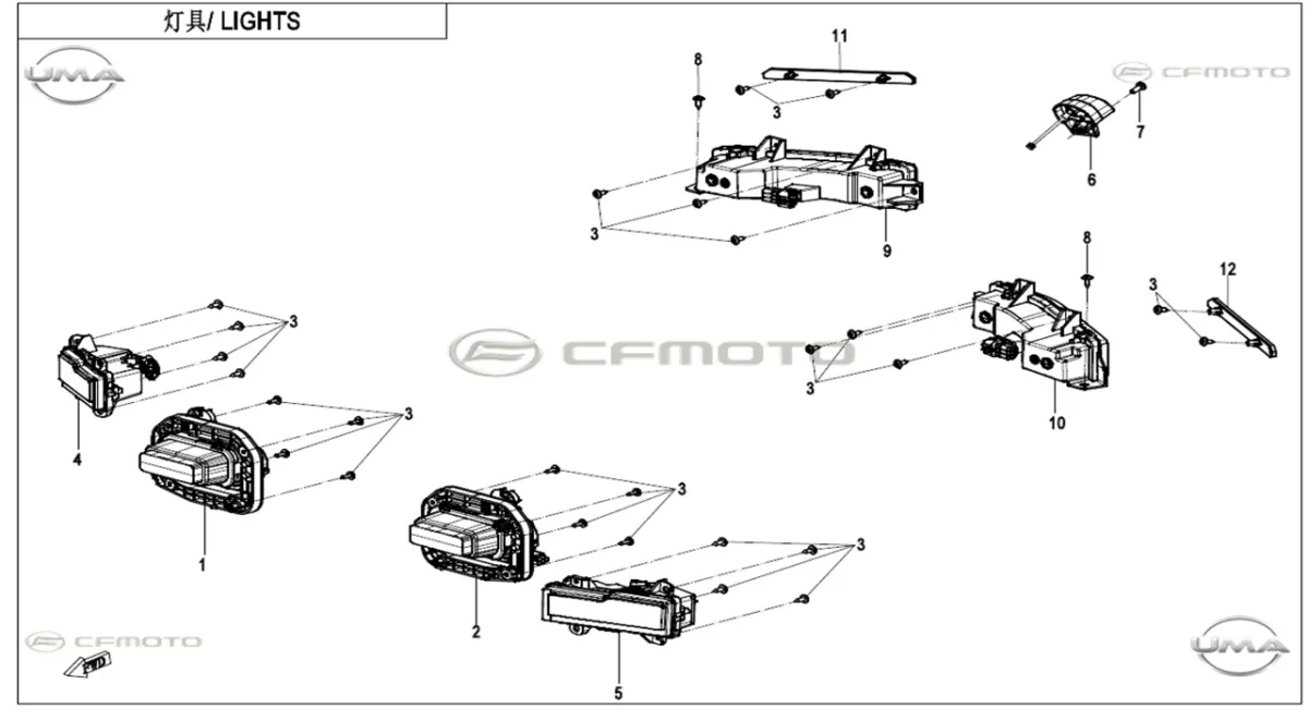 CF MOTO CFORCE 850 HIGH PLAKA LAMBASI