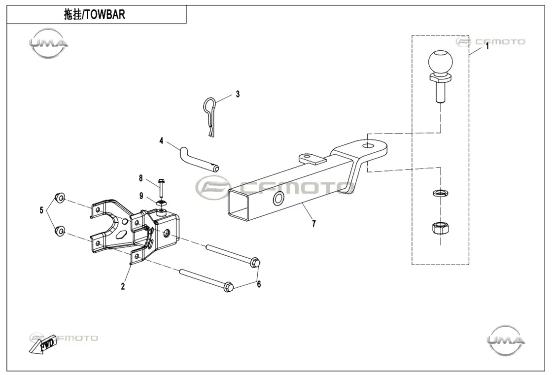 CF MOTO CFORCE 850 HIGH CEKI TOPUZU BAGLANTI BRAKETI