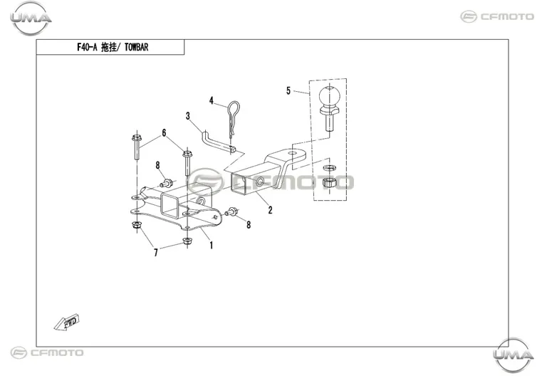 CF MOTO CFORCE 850 HIGH CEKI TOPUZU BRAKETI PIMI