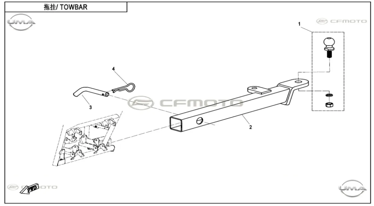 CF MOTO CFORCE 850 HIGH CEKI TOPUZU BRAKETI
