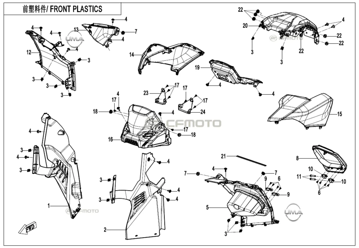 CF MOTO CFORCE 1000 HIGH HAVA FILTRESI UST KARENAJ SOL (SIYAH)