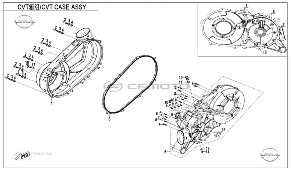 CF MOTO ZFORCE 1000 SPORT R VARYATOR GOVDESI