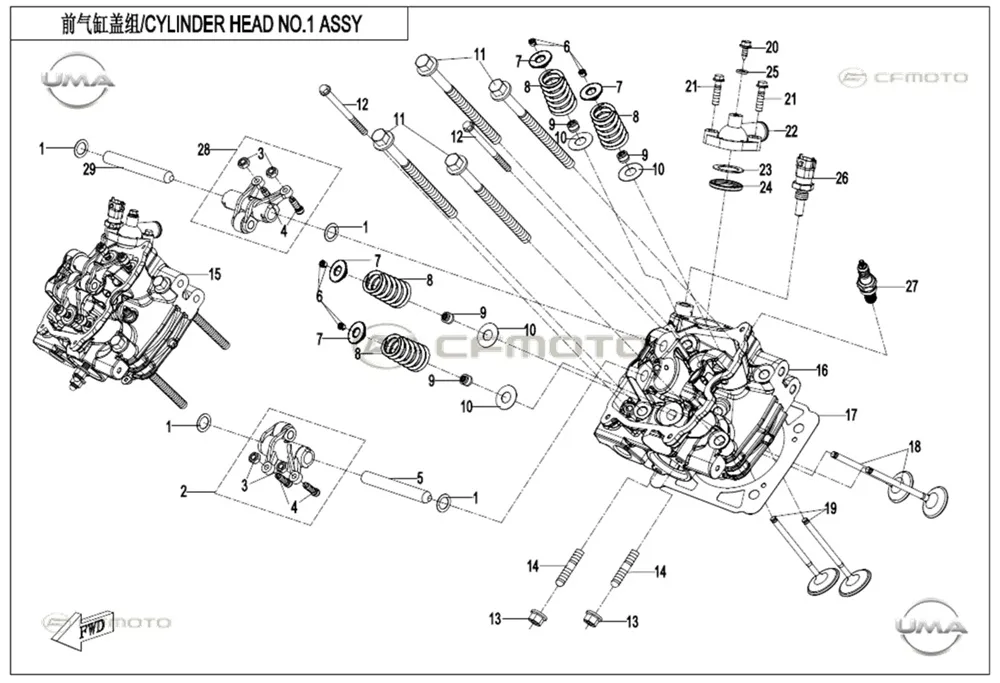 CF MOTO ZFORCE 1000 SPORT R SILINDIR KAPAGI KOMPLE 1