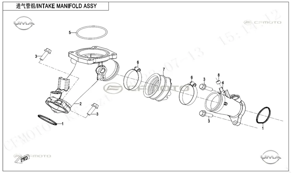 CF MOTO ZFORCE 1000 SPORT R EMME MANIFOLDU BAGLANTI BOGAZI